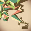 Vector: Angular abstraction with old gramophone. Angular abstraction with old gramophone.