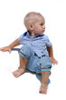 Photo: outdoor portrait of young happy child isolated over white backgr outdoor portrait of young happy child isolated over white backgr