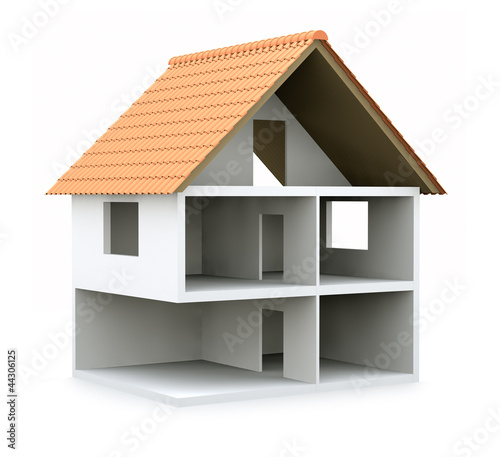 Illustration: 3D house cross section 3D house cross section