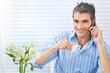 Happy Man Receiving Phone Call