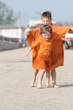 two happy children having fun outdoors