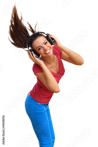 Photo: Happy smiling girl dancing Happy smiling girl dancing