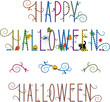 Vektor: Happy Halloween greeting text with design elements Happy Halloween greeting text with design elements
