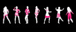 Silhouettes of people who dance