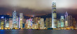 Hong Kong skyline at mist over Victoria harbor