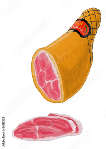 Illustration: 美味しそうなスペインの生ハム 美味しそうなスペインの生ハム