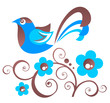 Vektor: bird with flowers bird with flowers