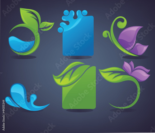 Vector: season stickers, labels and text frames season stickers, labels and text frames