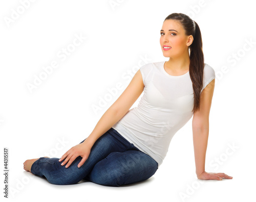 Photo: Young smiling lying girl Young smiling lying girl
