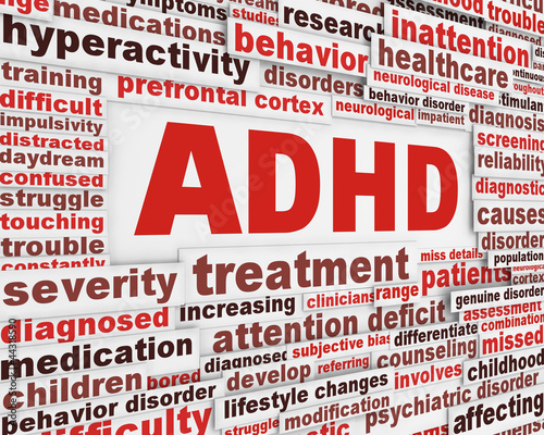 Illustration: ADHD message concept ADHD message concept