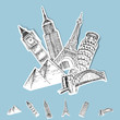 Vector: Vector Sticker Travel Destinations Vector Sticker Travel Destinations