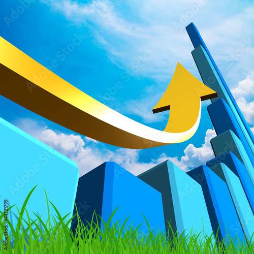 Illustration: Business Graph with arrow Business Graph with arrow