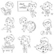 Vector: Back to school. Lesson of geography, biology, drawing Back to school. Lesson of geography, biology, drawing