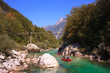 Minirafting on the Soca river, Slovenia