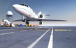 Jet landing on runway