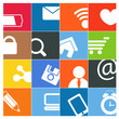 Modern social media color buttons interface