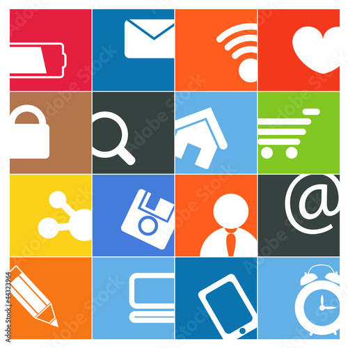 Vector: Modern social media color buttons interface Modern social media color buttons interface