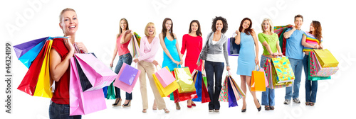 Photo: Group of beautiful shopping woman. Group of beautiful shopping woman.