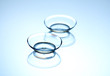 contact lenses, on blue background