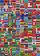 Flags of all World countries on a sackcloth background