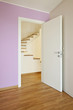 interior modern house, pink room with wooden floor