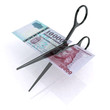 scissors cutting HUF forint