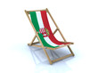 wood beach chair with hungarian flag