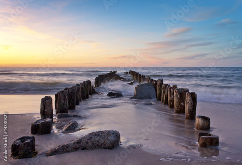 Photo: Beautiful sunset beach during summer Beautiful sunset beach during summer