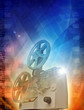 Old film projector, abstract illustration