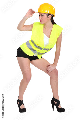 Photo: Stunning female construction worker Stunning female construction worker