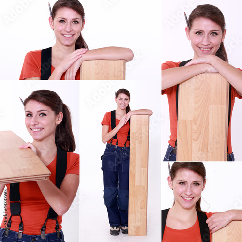 Photo: snapshots of young female carpenter snapshots of young female carpenter