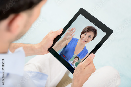 Photo: Video chat communication Video chat communication