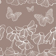 Vector: decorative white flowers and butterfly seamless pattern decorative white flowers and butterfly seamless pattern