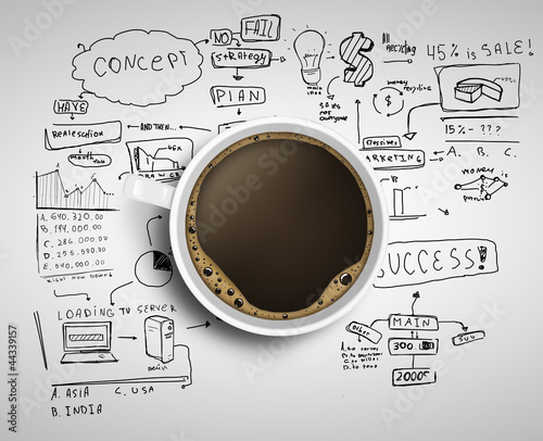 Illustration: coffee and business strategy coffee and business strategy