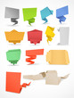 Colorful polygonal origami banners set. Place your text here