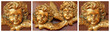 christmas card made of antique golden angels images