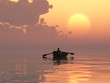 Illustration: waterman at sunrise waterman at sunrise