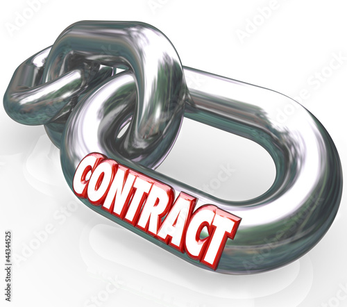 Photo: Contract Word on Chain Links Connected Bound Contract Word on Chain Links Connected Bound
