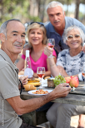 Photo: portrait of older people at picnic portrait of older people at picnic