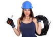 Sexy female electrician