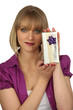 Woman holding gift