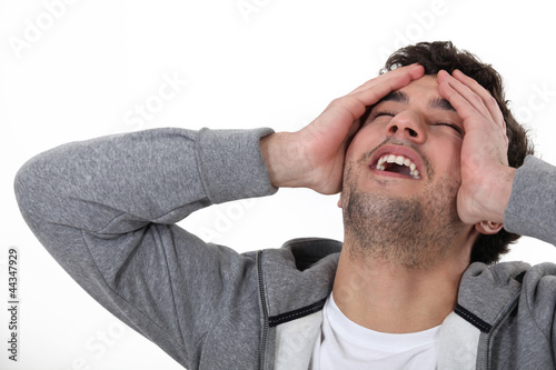 Photo: A man having an epiphany. A man having an epiphany.