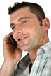 Closeup of a man using a cellphone