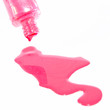 Bottle of the pink nail polish isolated