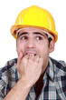 Frightened builder