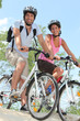 Couple biking