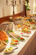 Cold buffet display with an assortment