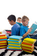 Three young boys learning