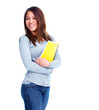 Student girl with book.