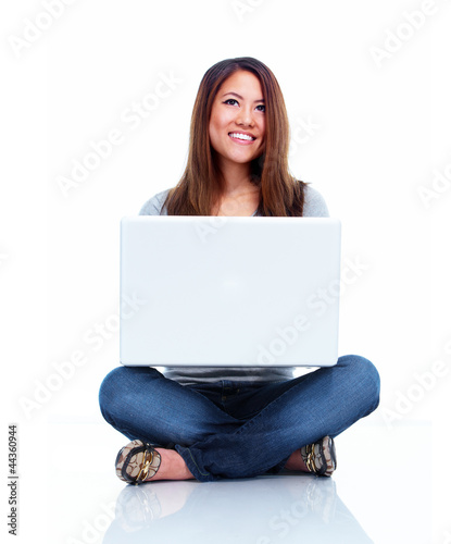Photo: Student with laptop computer. Student with laptop computer.